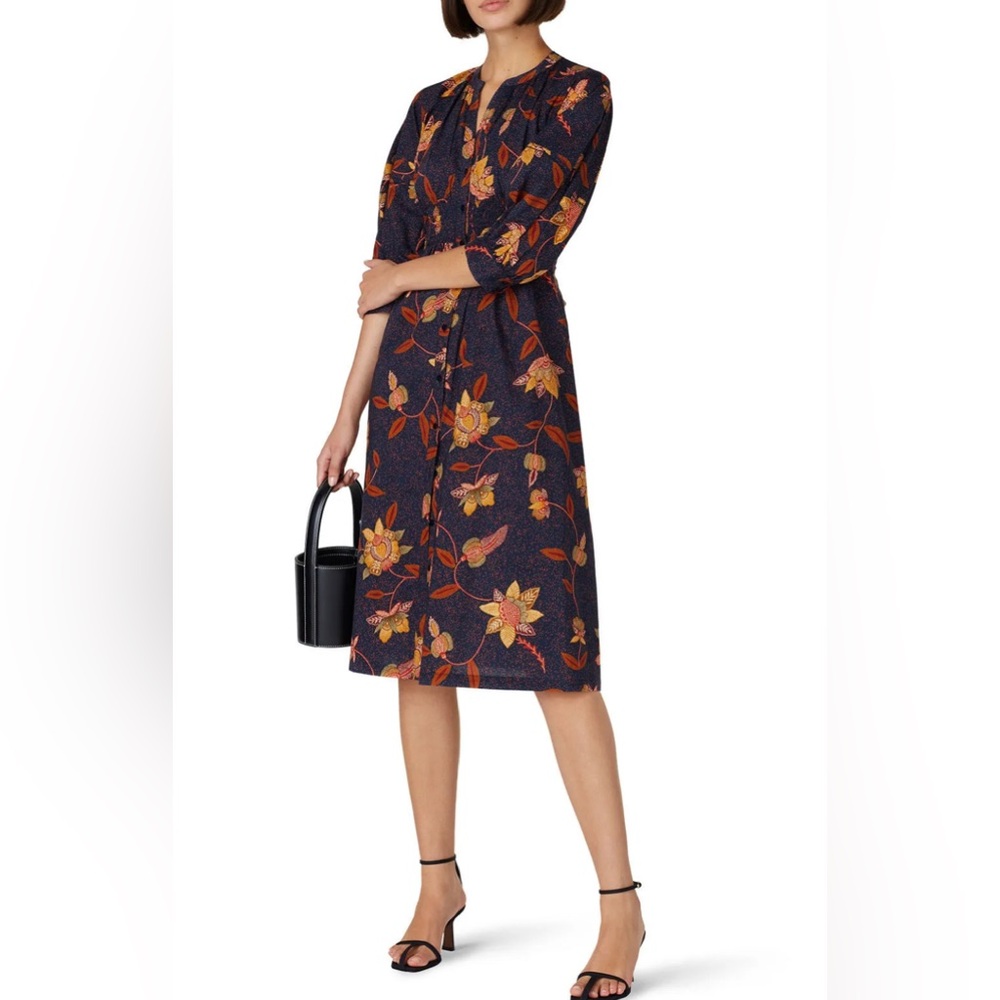 Anthropologie Ba&sh Qyana Floral Print Midi Dress Size Medium 2009